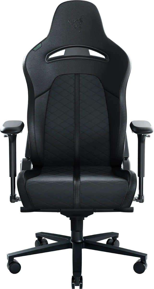 Razer ENKI BLACK Gaming Chair - Built-in Lumbar Arch Memory Foam PU Leather Adjustable Recline  