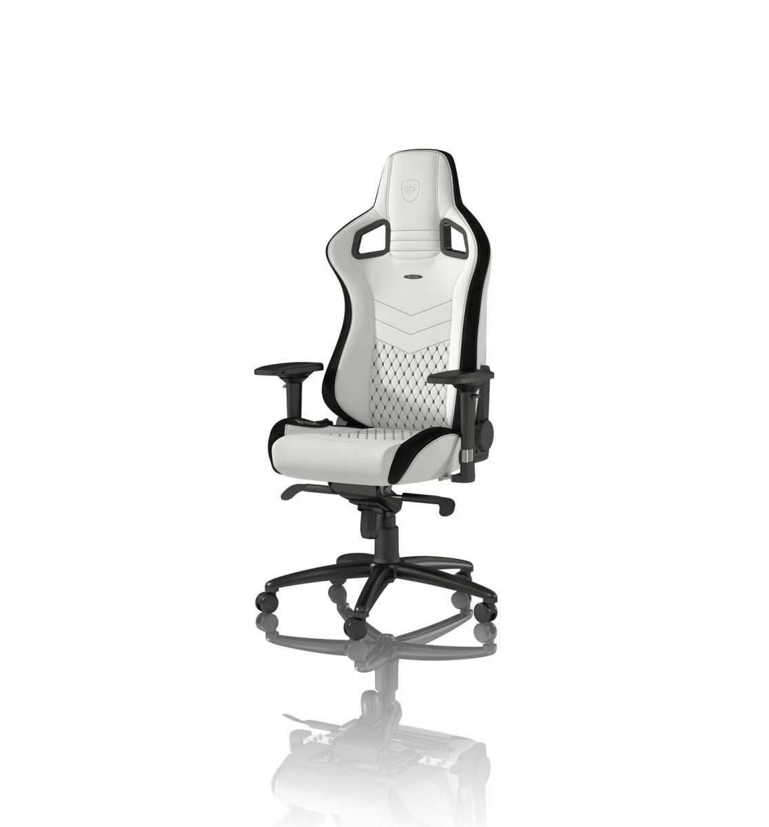 noblechairs EPIC Gaming Chair Breathable, 4D armrests, 60mm casters - black/white  