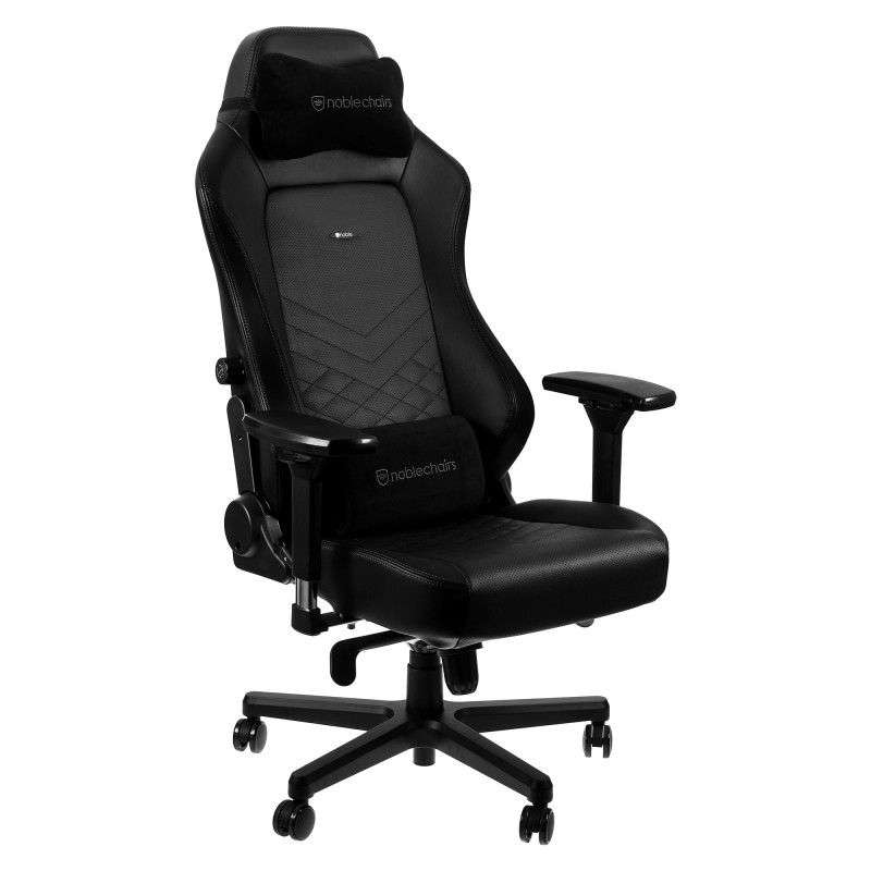 noblechairs HERO Gaming Chair - cold foam, steel armrests,  60mm casters, 150kg - black/black  