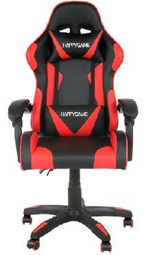 VELCO Pro Systems ΚΑΡΕΚΛΑ ΓΡΑΦΕΙΟΥ GAMING -ΜΑΥΡΗ-ΚΟΚΚΙΝΗ- ΕΠΙΦΑΝΕΙΑ PVC  