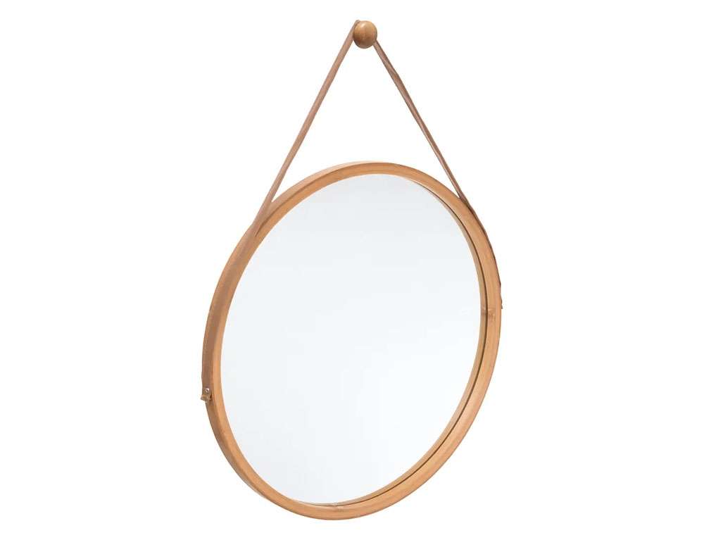 KΑΘΡΈΦΤΕΣ ΜΠΆΝΙΟΥ ROUND MIRROR HANDLE BAMBOO 160830B  