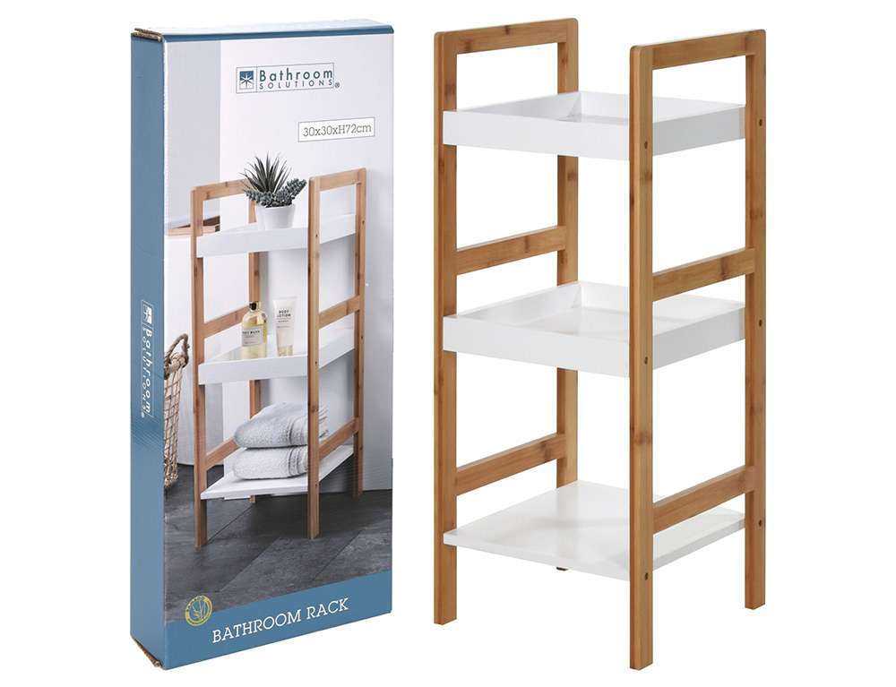 ΈΠΙΠΛΑ ΜΠΆΝΙΟΥ BATHROOM RACK BATHROOM SOLUTIONS 3 SHELVES MD(F1)  