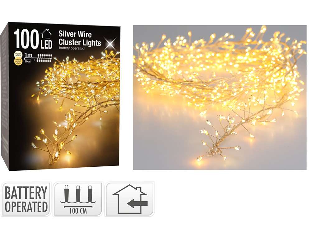 DECO LIGHT. LED ΦΩΤΆΚΙΑ SILVERWIRE 100LED CLUSTER AX8717600  