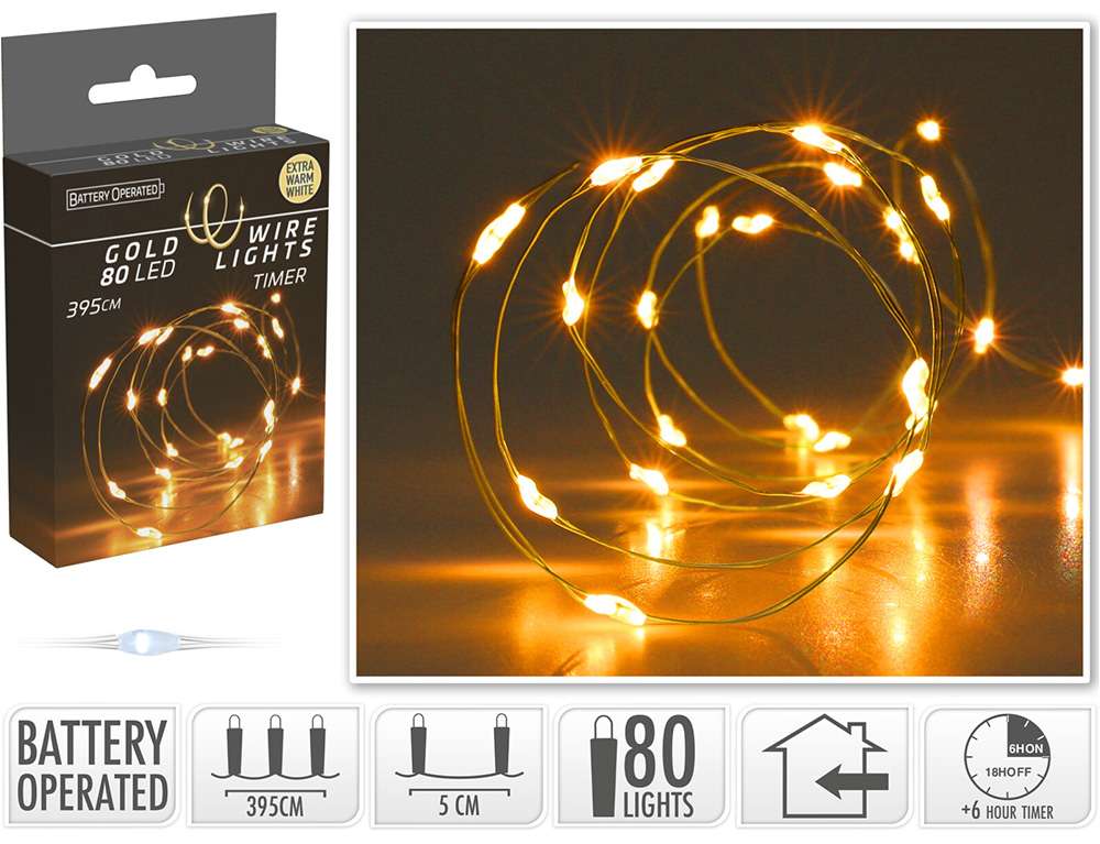 DECO LIGHT. LED ΦΩΤΆΚΙΑ GOLD WIRE 80L EXTRA WARM WHT AX9734120  