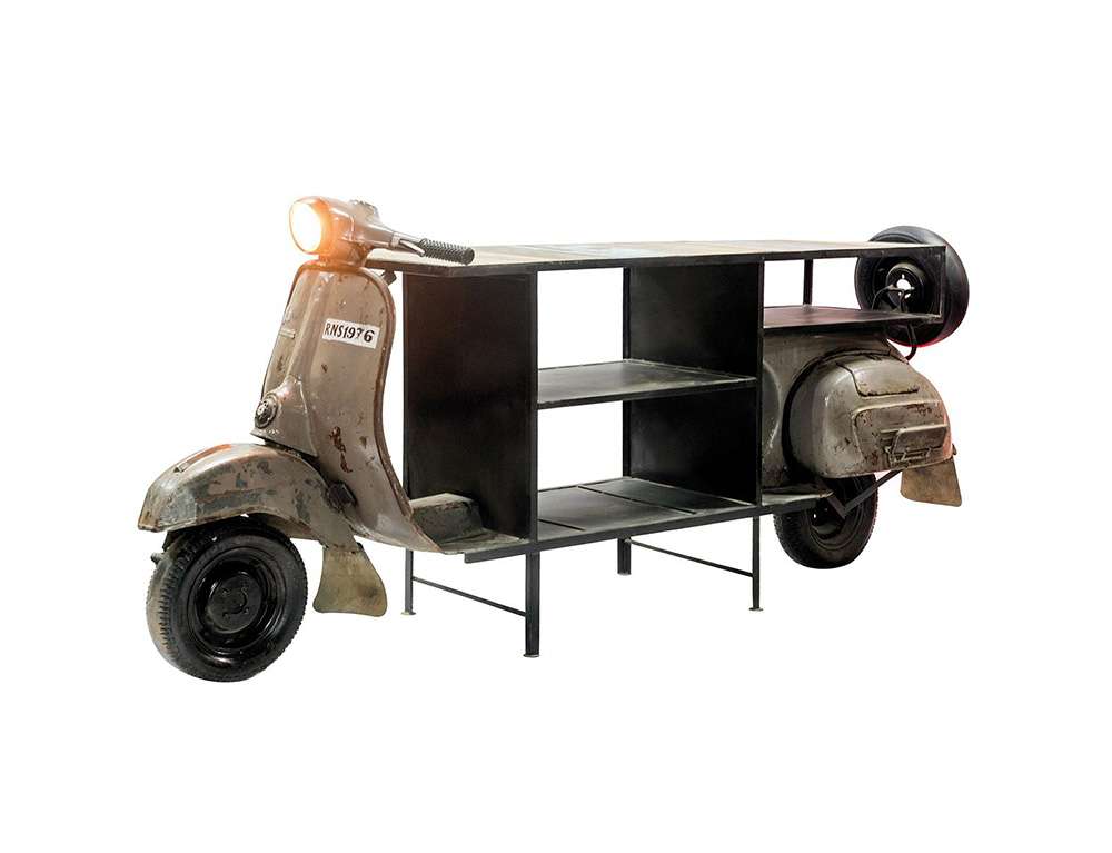 EXTREME INTERIOR DESIGN SCOOTERBAR METAL/MANGOWOOD INDIVIDUAL COLOR 74787  