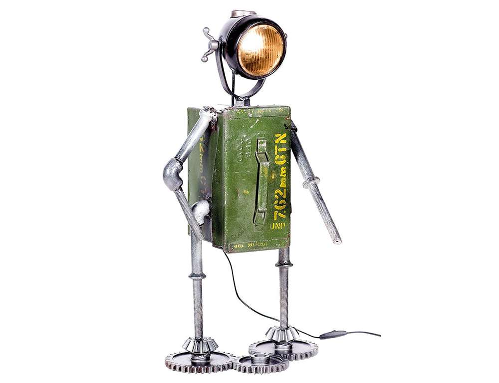 EXTREME INTERIOR DESIGN LAMP ROBOT IRON GREEN E27 MAX.60W 74939  