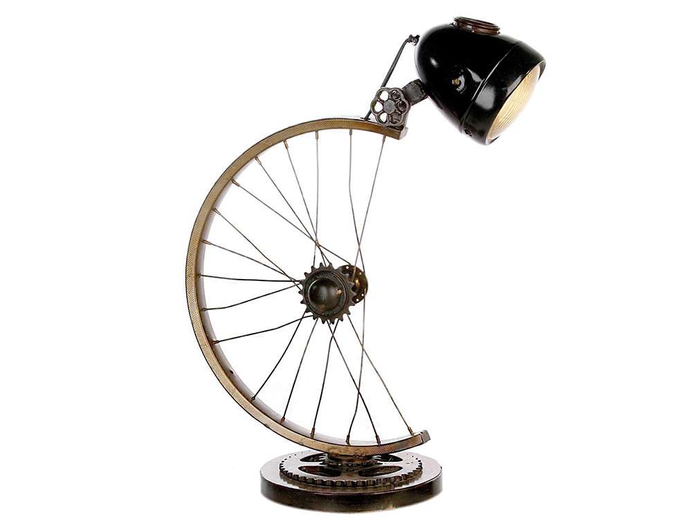 EXTREME INTERIOR DESIGN LAMP CYCLE ANTIQUE BROWN GOLD H.64CM 84051  