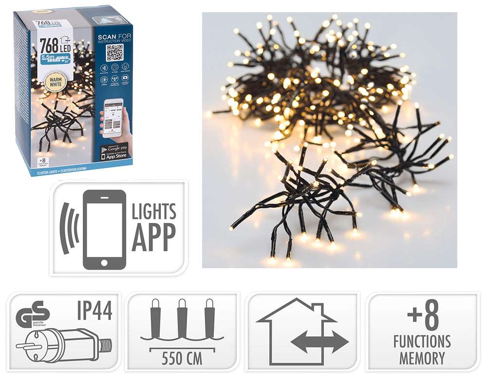 ΧΡΙΣΤΟΥΓΕΝΝΙΆΤΙΚΑ ΛΑΜΠΆΚΙΑ ΓΙΑ ΤΟ ΔΈΝΤΡΟ LIGHTING DISPLAY APP CONTROLL 768 LED AX8718710  