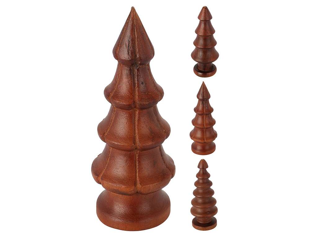 ΔΙΑΚΌΣΜΗΣΗ & DECO ΣΕ ΕΟΡΤΑΣΤΙΚΌ ΠΝΕΎΜΑ XMAS TREE WOOD H15CM WALNUT A68100220  