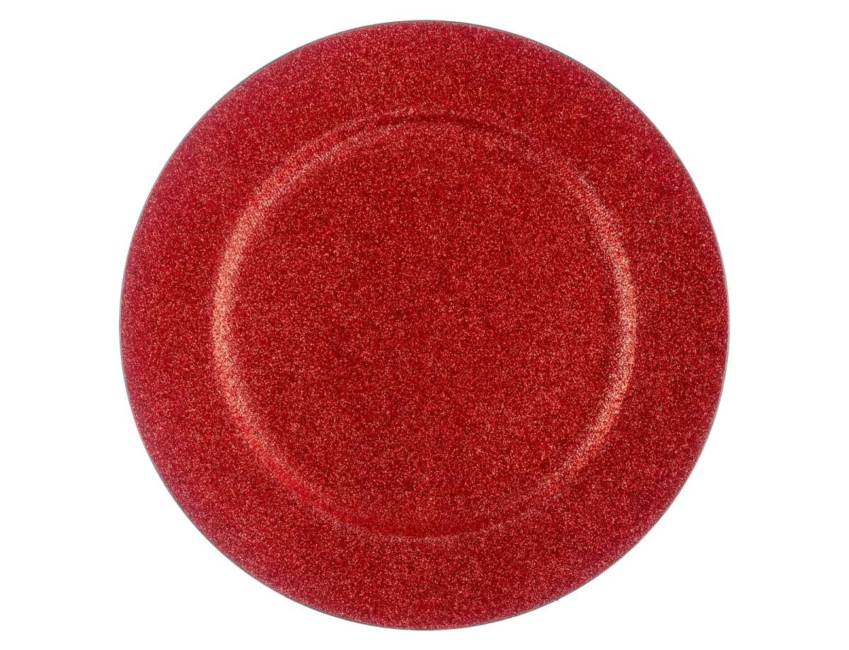 ΠΙΆΤΑ - ΣΕΤ ΔΕΊΠΝΟΥ/ΚΑΦΈ GLITTER PRES. ROUND PLATE RED 147108RG  