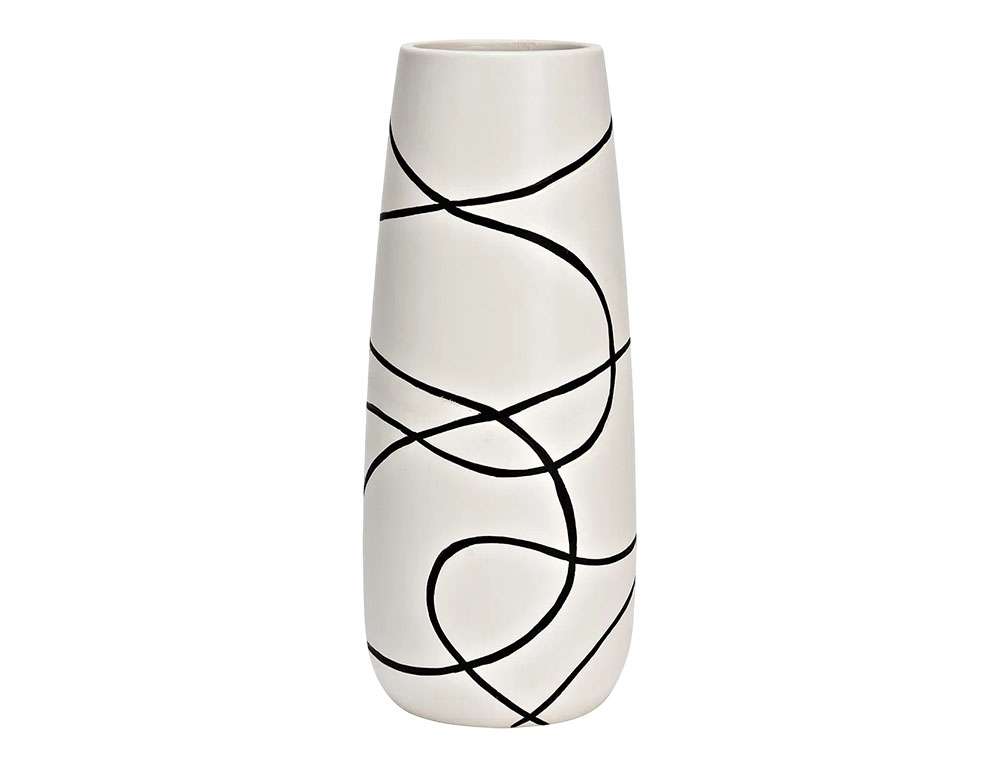 ΔΙΑΚΌΣΜΗΤΙΚΆ ΣΤΟΙΧΕΊΑ VASE CERAMIC WHITE, BLACK (W/H/D) 11X19X11CM  