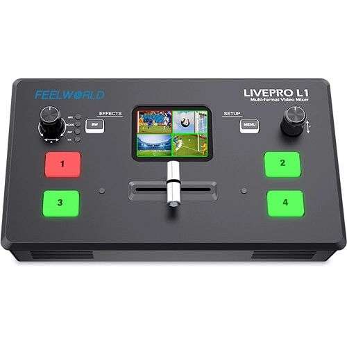 FeelWorld LIVE PRO L1 V1 Quad HDMI Multi-Format Mixer Switcher With USB Live Streaming  