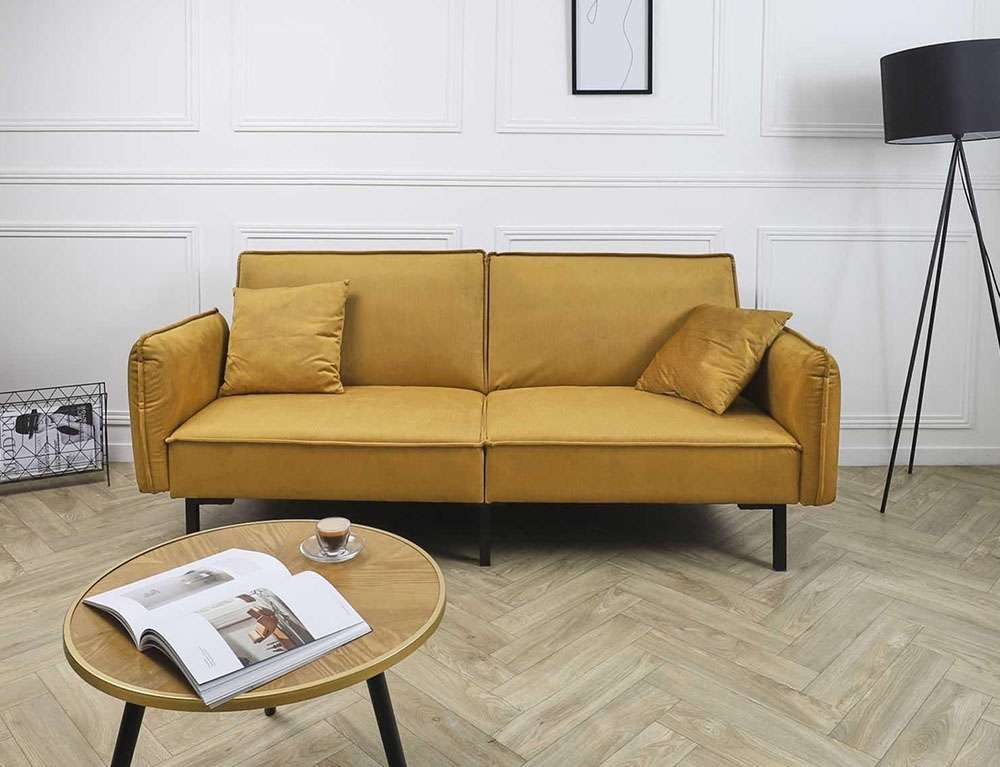 ΚΑΝΑΠΈΔΕΣ SOFA BED VELVET GIULIA YELLOW M1 HD0133  