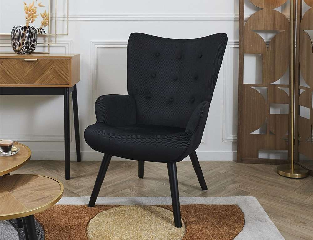 ΚΑΡΈΚΛΕΣ & ΠΟΛΥΘΡΌΝΕΣ GIULIA LOUNGE CHAIR BLACK A1 HD0364  